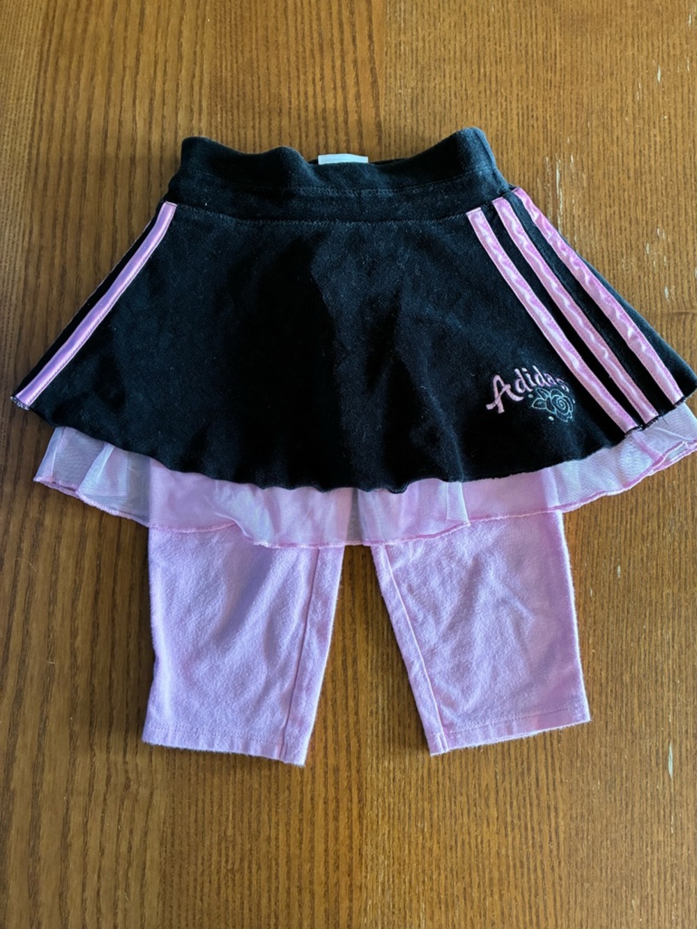 adidas Black & Pink Girls' Skort Leggings